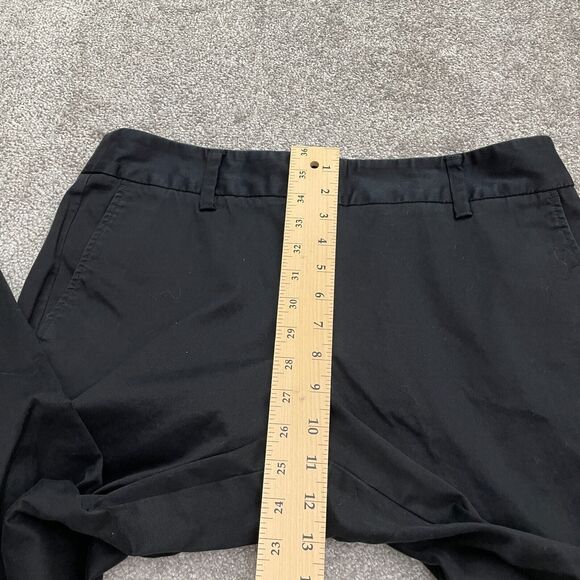Lands' End Chino Pants Womens 12 Black Mid Rise Straight Leg Cotton Work 34x28 - Picture 10 of 14
